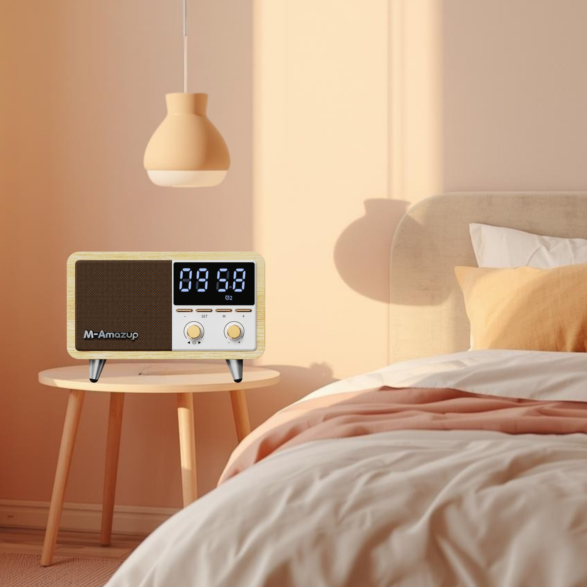 Radioclock- Radio réveil bois