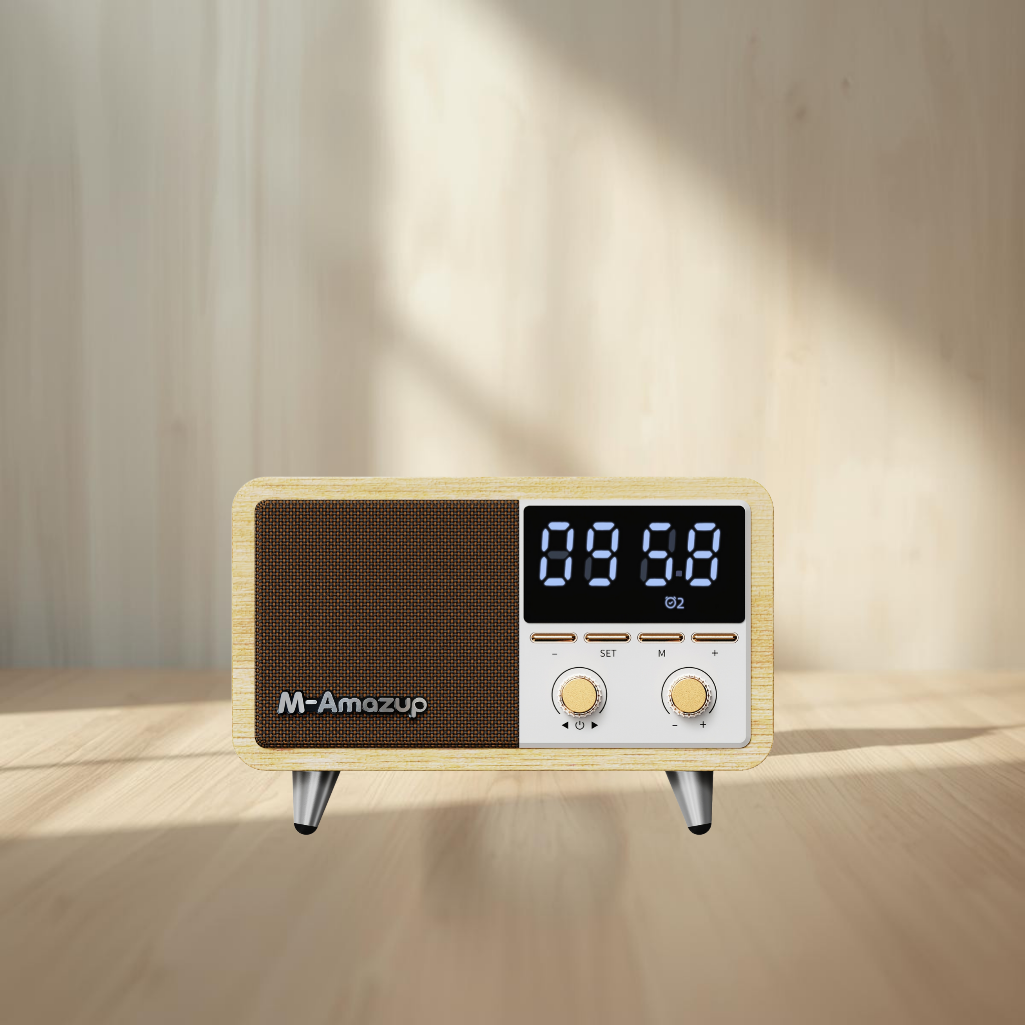 Radioclock- Radio réveil bois