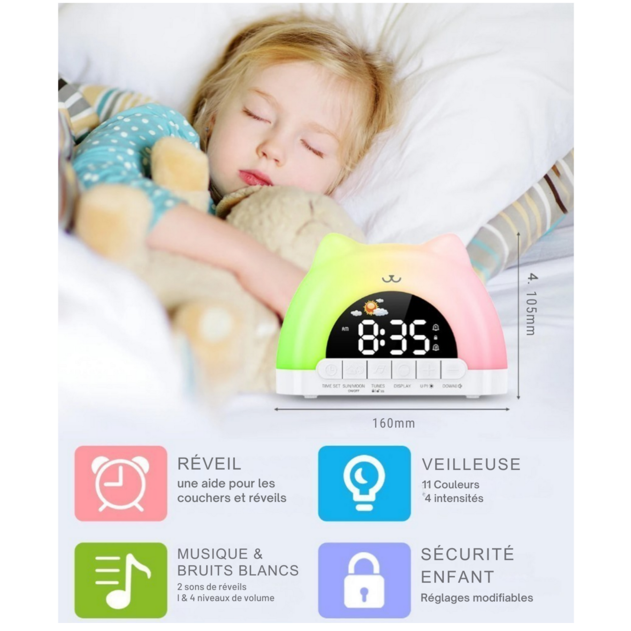 Tik Tak-Réveil lumineux enfant